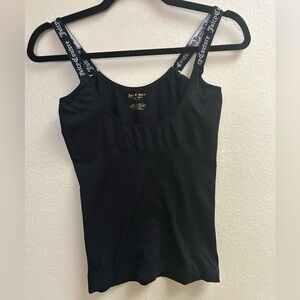 Juicy Couture Tank Top Adjustable Fitted Black Intimates Strappy Compression Lg